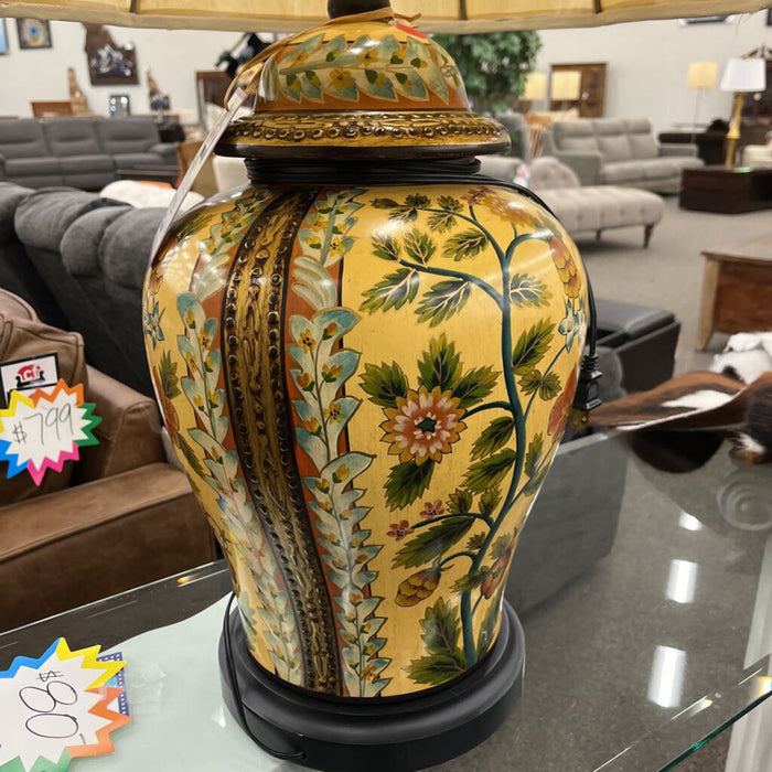 Yellow Floral Ceramic Lamp
