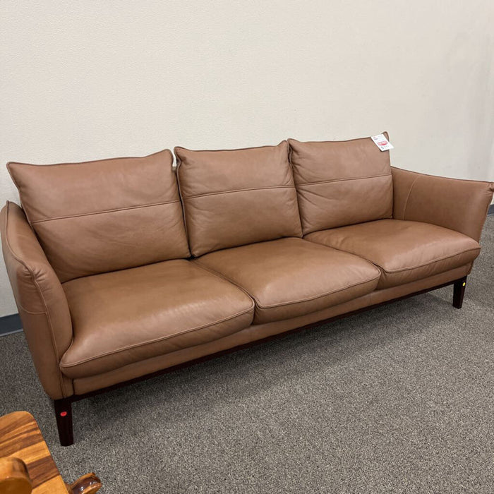 "Kettner" 88" Brown Leather Sofa