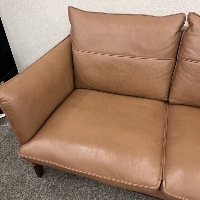 "Kettner" 88" Brown Leather Sofa