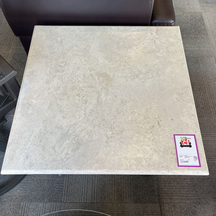 White Stone Top End Table