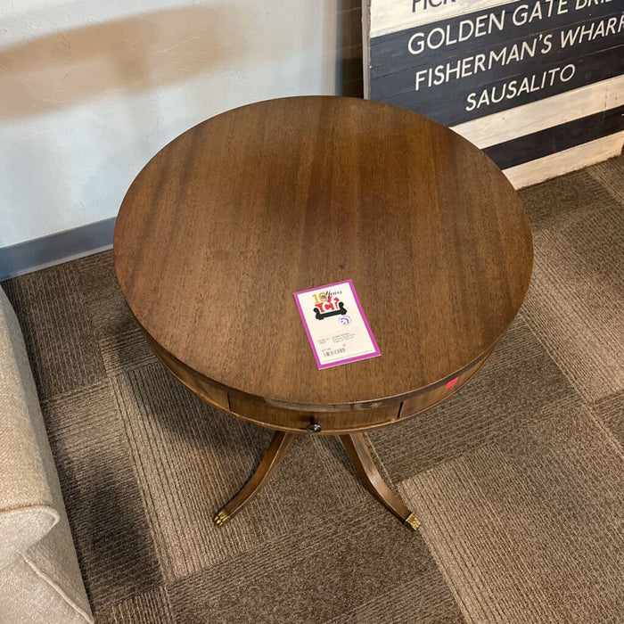 Vintage Drum End Table w/ Drawer