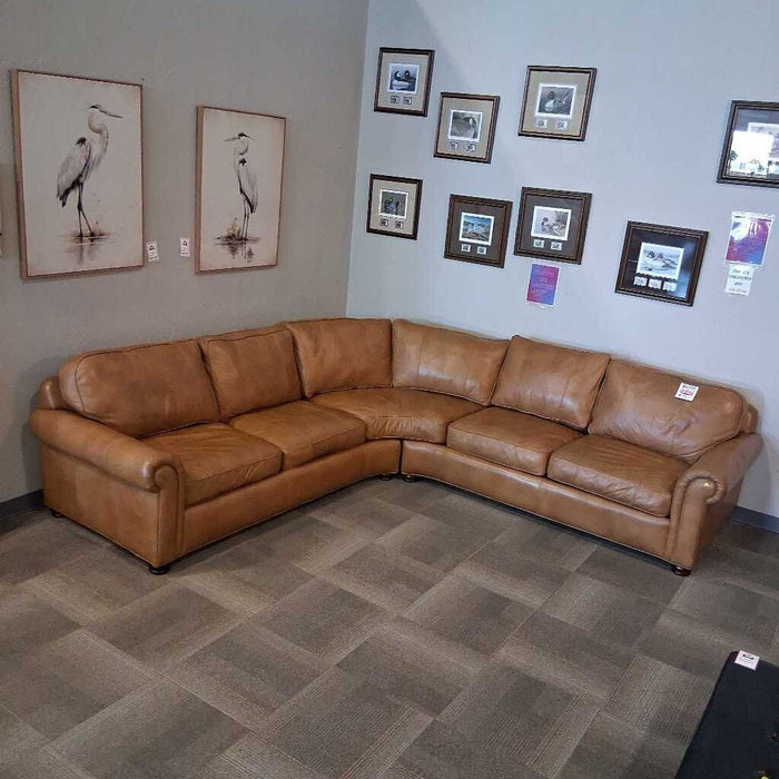 Randall Allan Tan Leather 2pc. Sectional