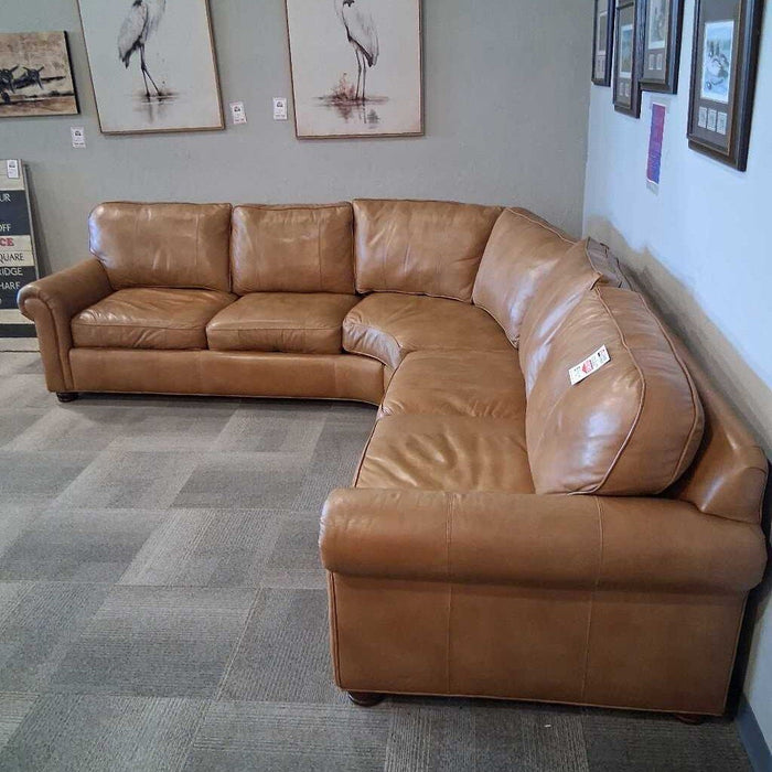 Randall Allan Tan Leather 2pc. Sectional
