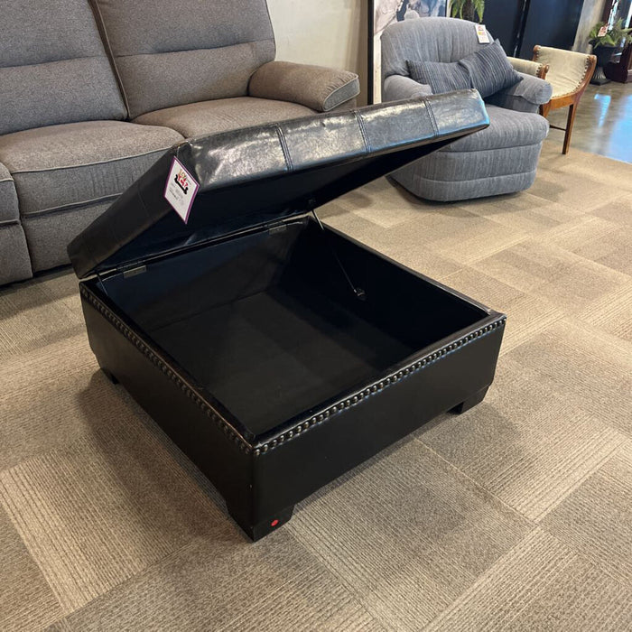 Black Storage Ottoman