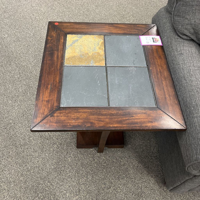 Slate Top End Table