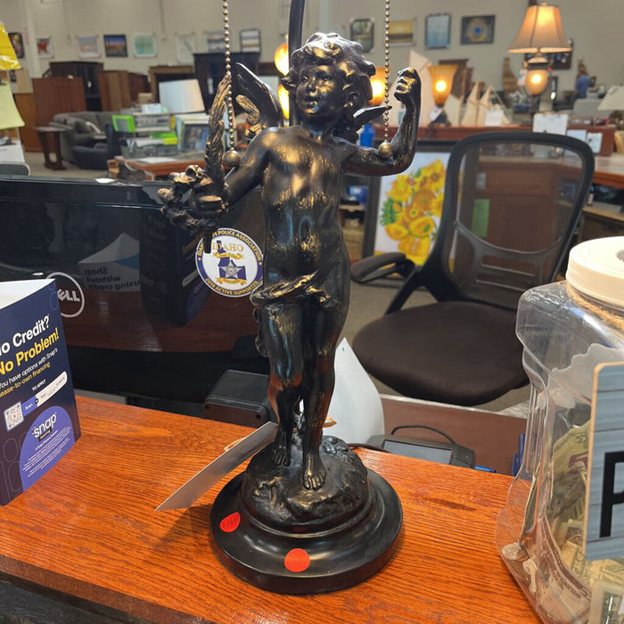 Tiffany Style Cherub Lamp