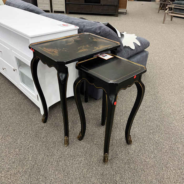 Pair of Asian Black Nesting Tables