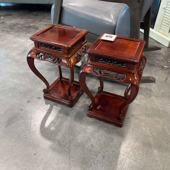 Pair of Rosewood Plant Stands
