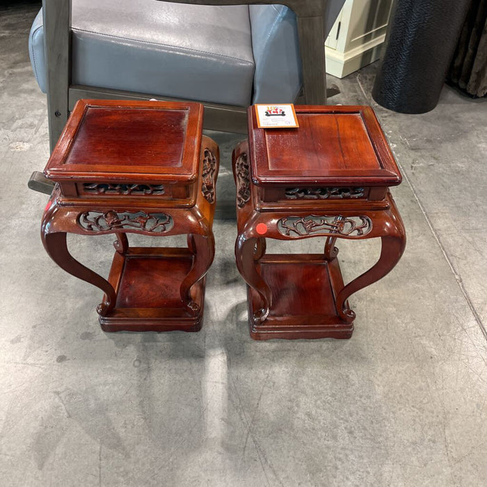 Pair of Rosewood Plant Stands