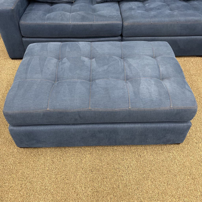 4pc. Blue Sectional w/ Ottoman
