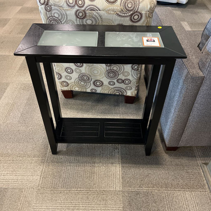 Black Entry Table w/ Glass Inserts