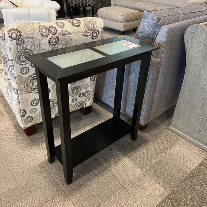 Black Entry Table w/ Glass Inserts