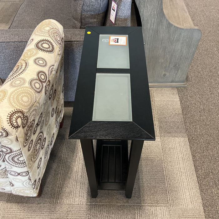 Black Entry Table w/ Glass Inserts
