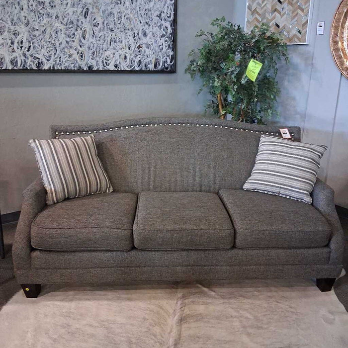 Gray Sofa w/ Nailheads