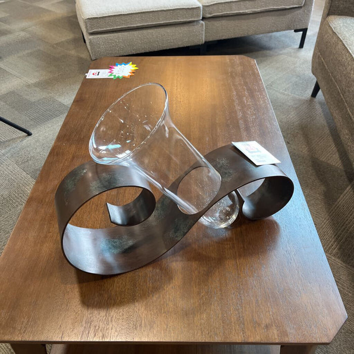 Metal & Glass Candle Sconce