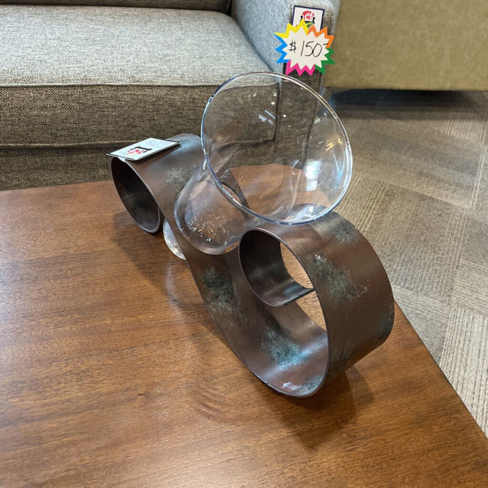 Metal & Glass Candle Sconce