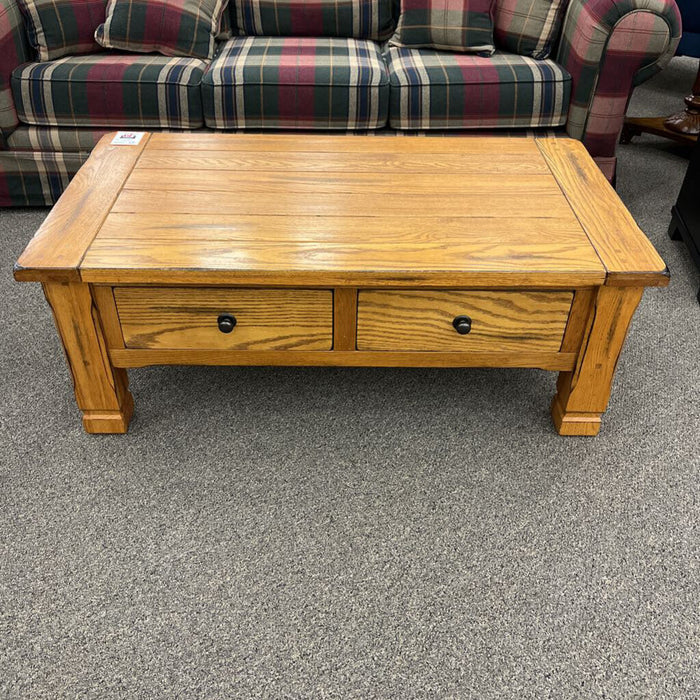 Rustic Wood Coffee Table w/ Drawers