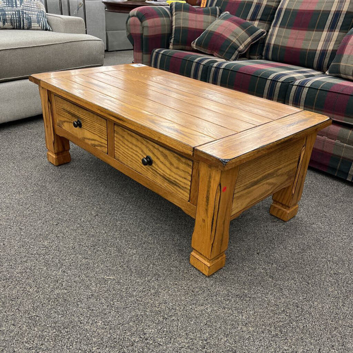 Rustic Wood Coffee Table w/ Drawers
