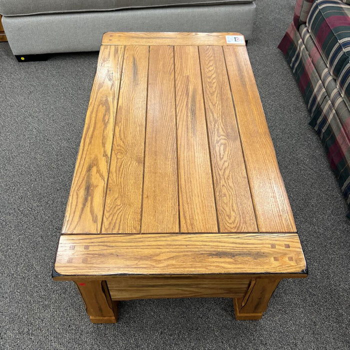 Rustic Wood Coffee Table w/ Drawers