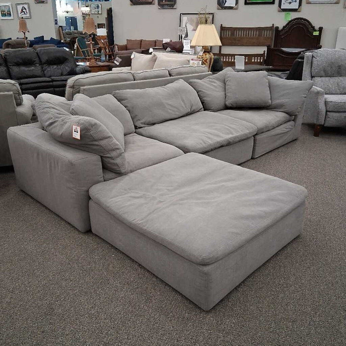 Gray Modular 3pc. Sofa w/ Ottoman