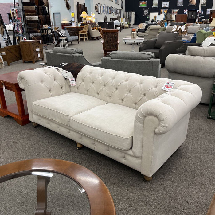 Beige Tufted Sofa