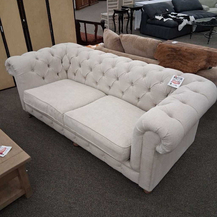 Beige Tufted Sofa