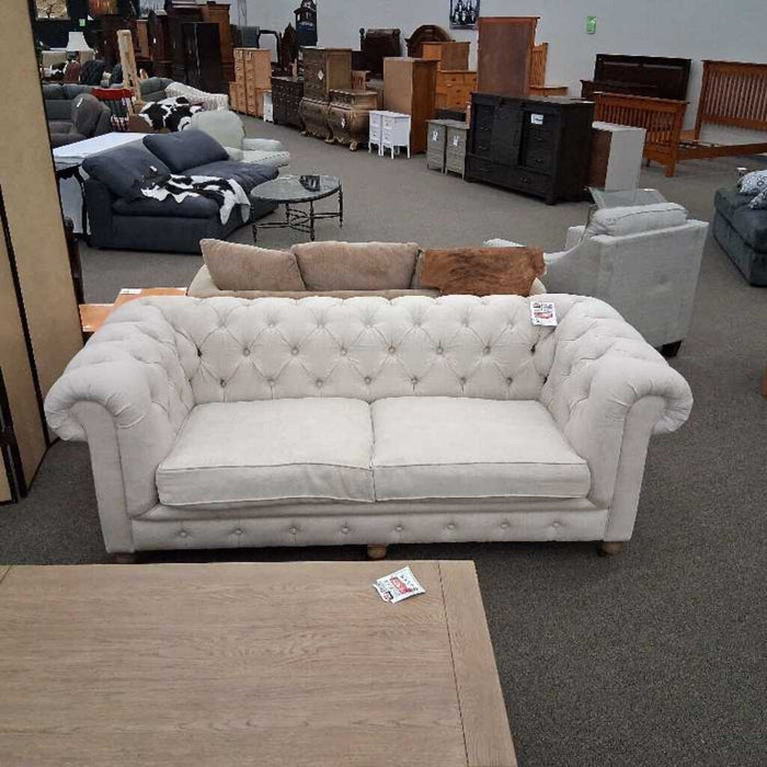 Beige Tufted Sofa