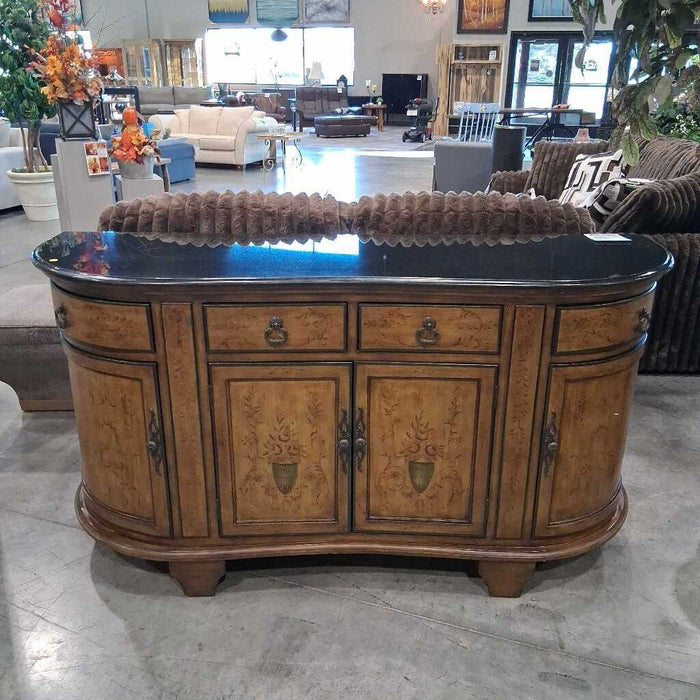Black Granite Top Floral Buffet
