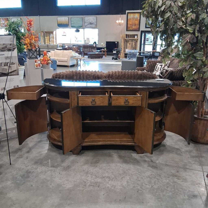 Black Granite Top Floral Buffet