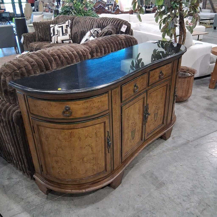 Black Granite Top Floral Buffet