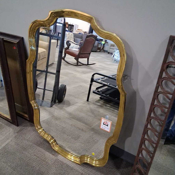 Curved Gold Frame Mirror