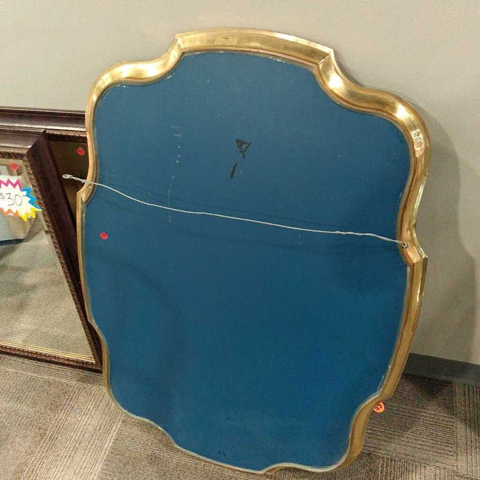 Curved Gold Frame Mirror