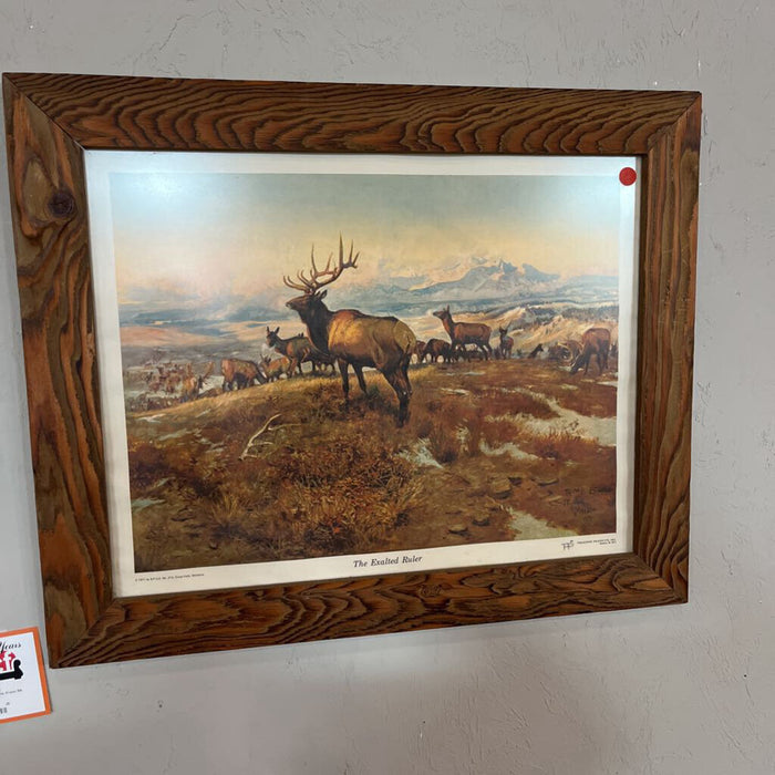 Rustic Frame Elk Art