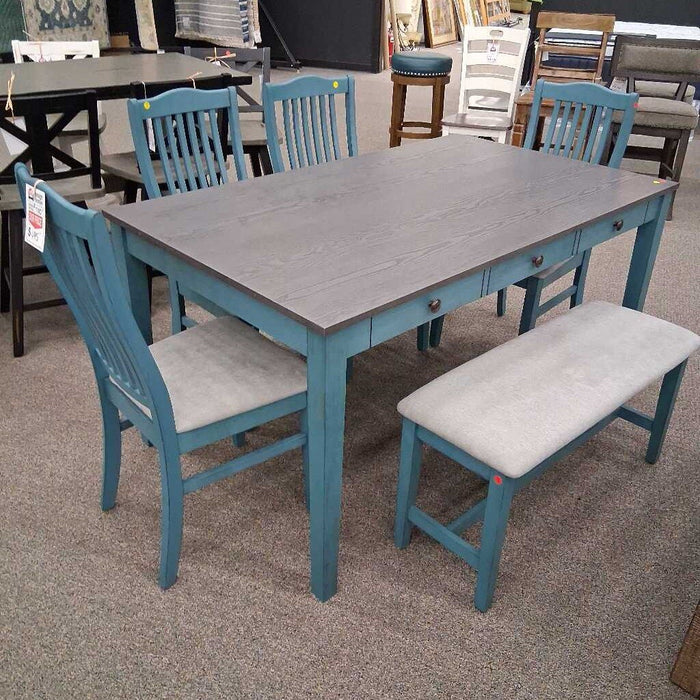 Blue & Gray 6pc. Dining Set