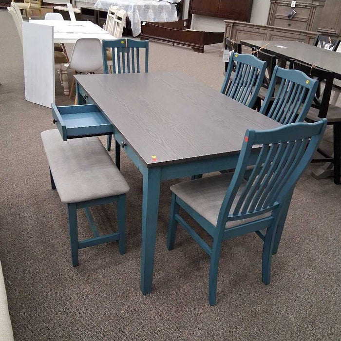 Blue & Gray 6pc. Dining Set