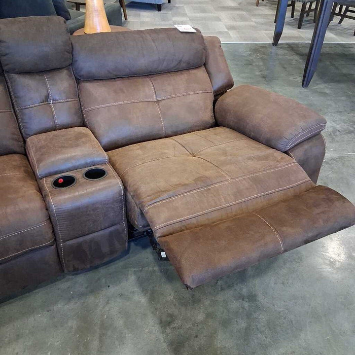Brown Uph. 7pc. Pwr Sectional