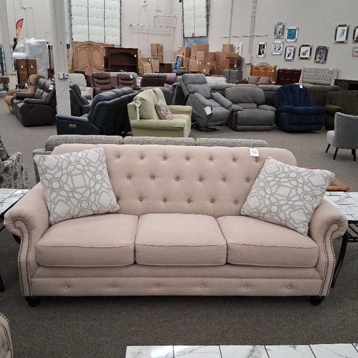 Beige Tufted Sofa