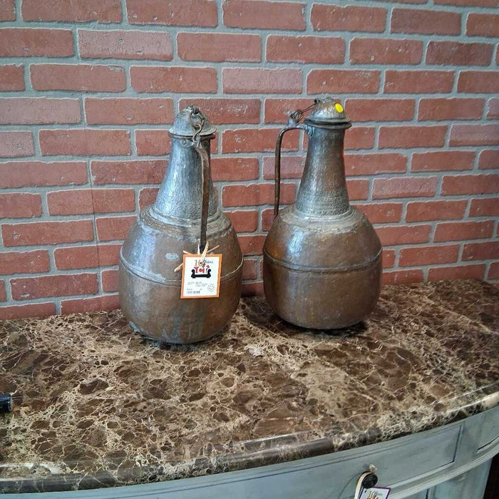 Pair of Antique Copper Jugs