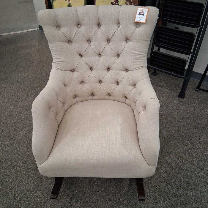 Beige Fabric Rocking Chair