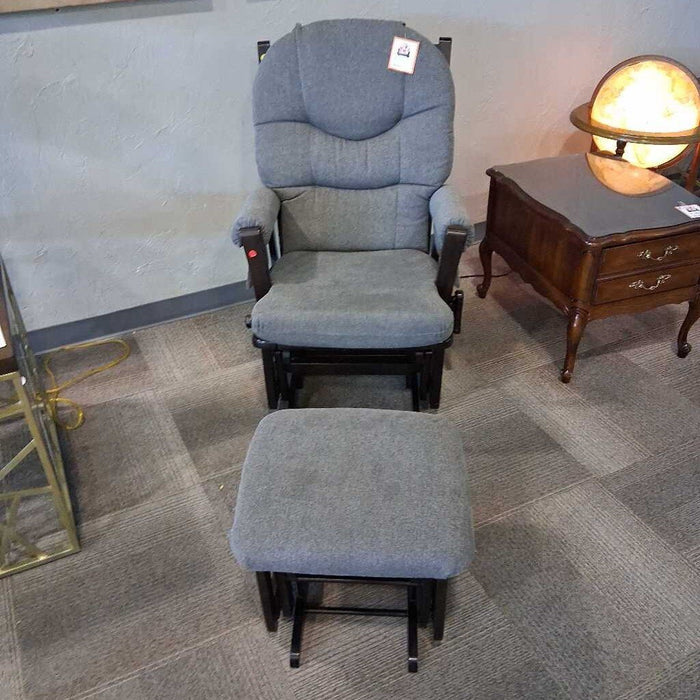 Gray & Black Nursery Rocker w/ Ottoman