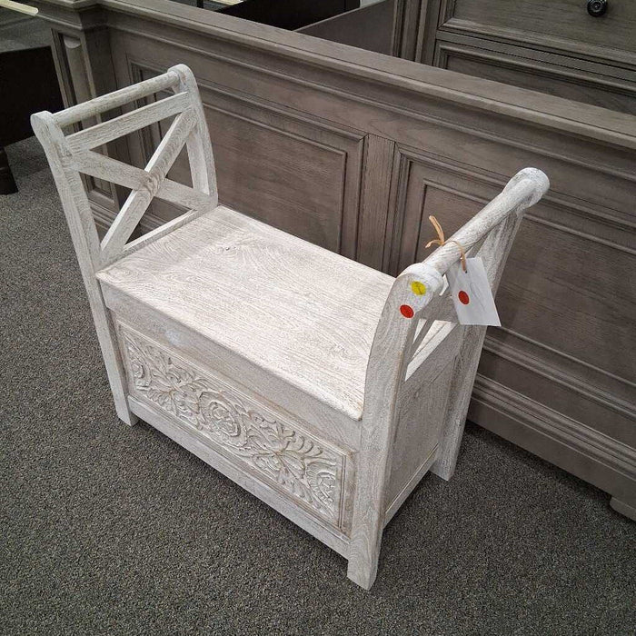 White Entry Bench w/ Storage