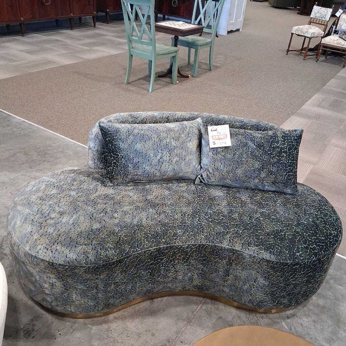 Modern Green Uph. Chaise