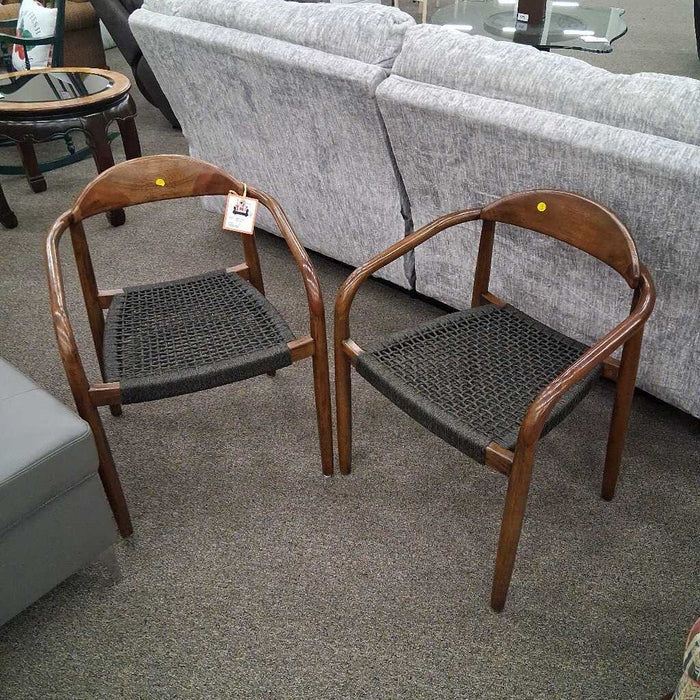 Pair of Woven Seat Chairs