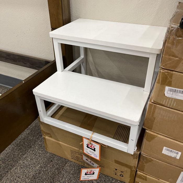 White 300lb. Double Step Stool