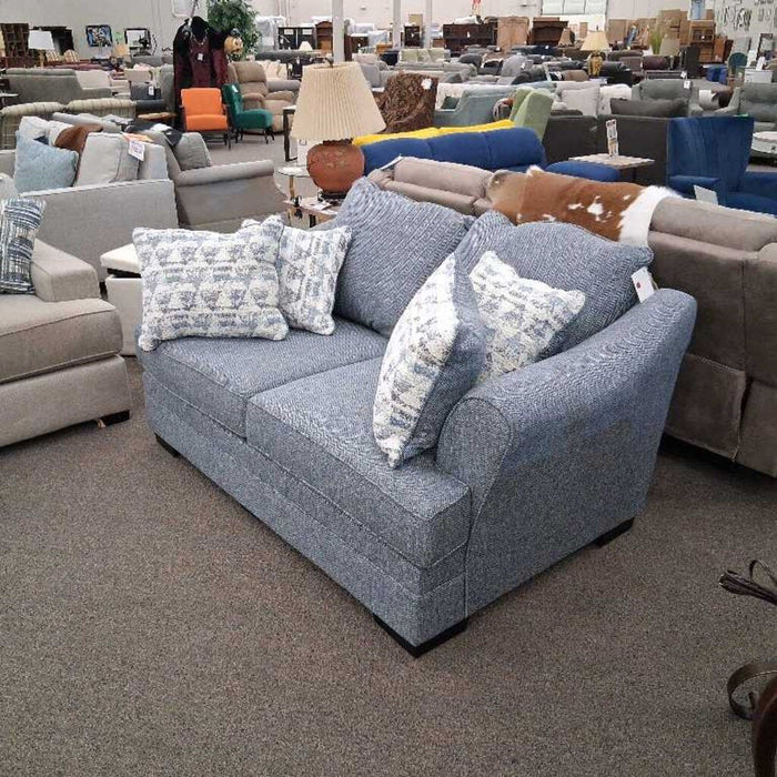 Blue Loveseat W/ Pillows