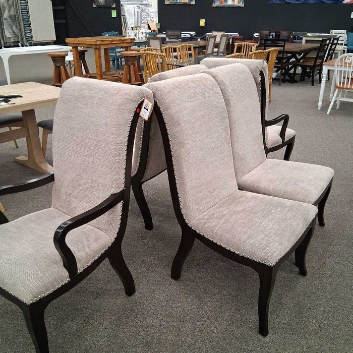Set 5 Gray Upholstered Chairs