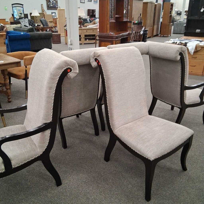 Set 5 Gray Upholstered Chairs