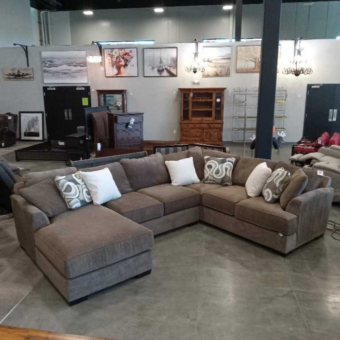 Brown Fabric 3pc. Sectional