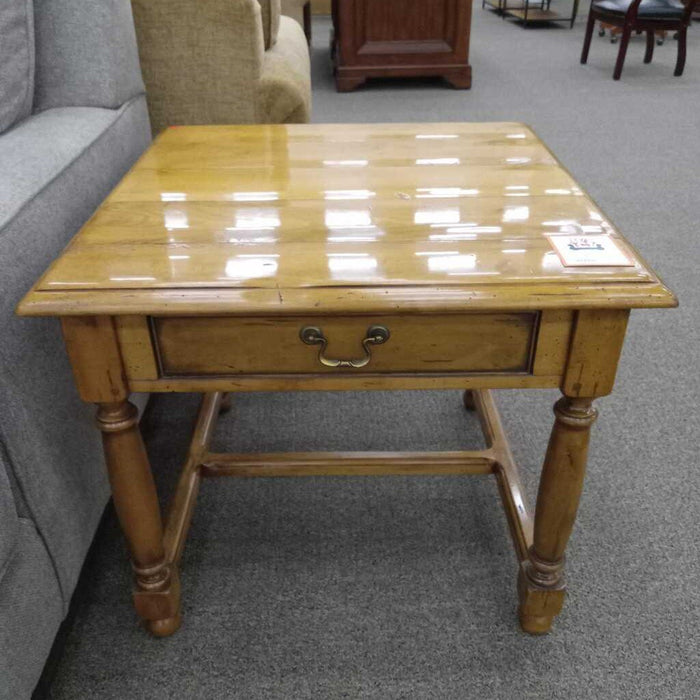 Hickory White End Table w/ Drawer