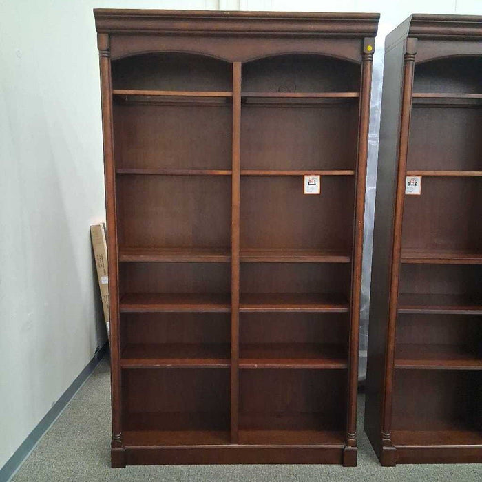 Tall Double Bookshelf w/ Glass Shelves